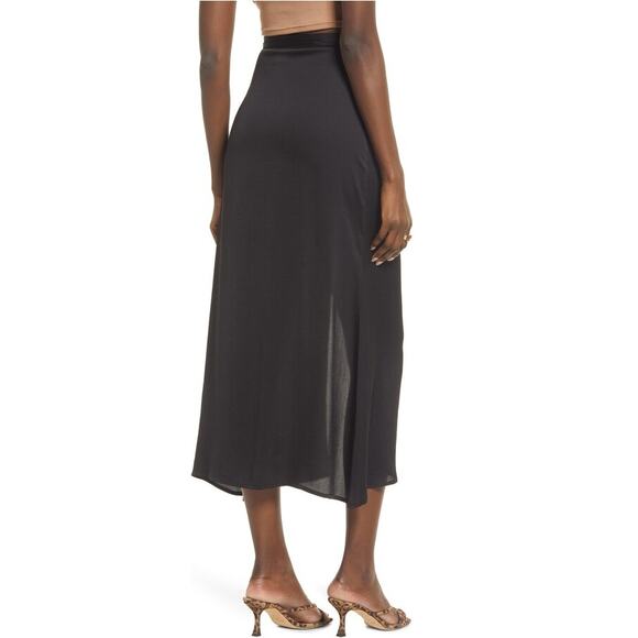 New ~ NORDSTROM ~ Open Edit ~ Satin Wrap Skirt Size S - Picture 3 of 10